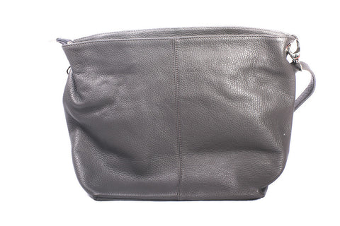 Soft grained leather bag with strap