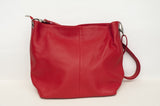 Soft grained leather bag with strap