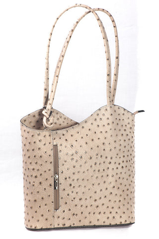 Ostrich Leather Shoulder Bag / Backpack